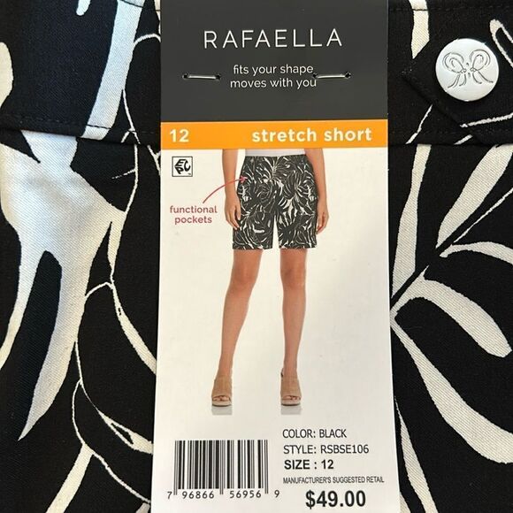 NEW Rafaella Black And White Stretch Shorts - Picture 1 of 6